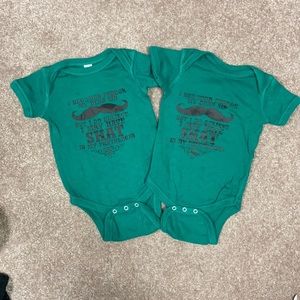 Twins rabbit skins 6m onesies